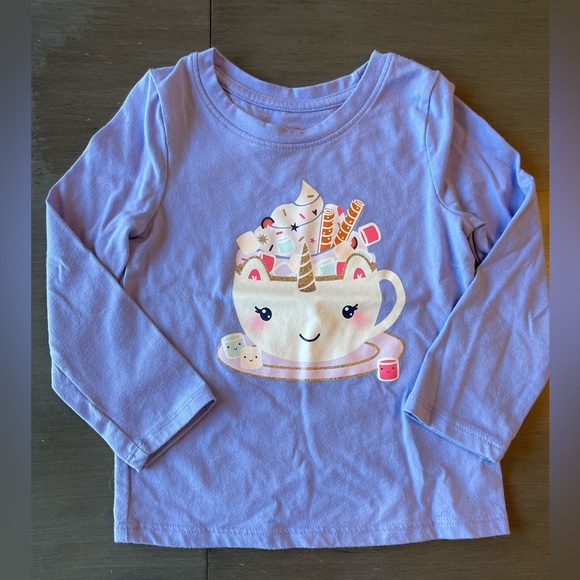 5/$25 Girls Size 2T Cat & Jack Unicorn Long Sleeve T-Shirt - Picture 1 of 4